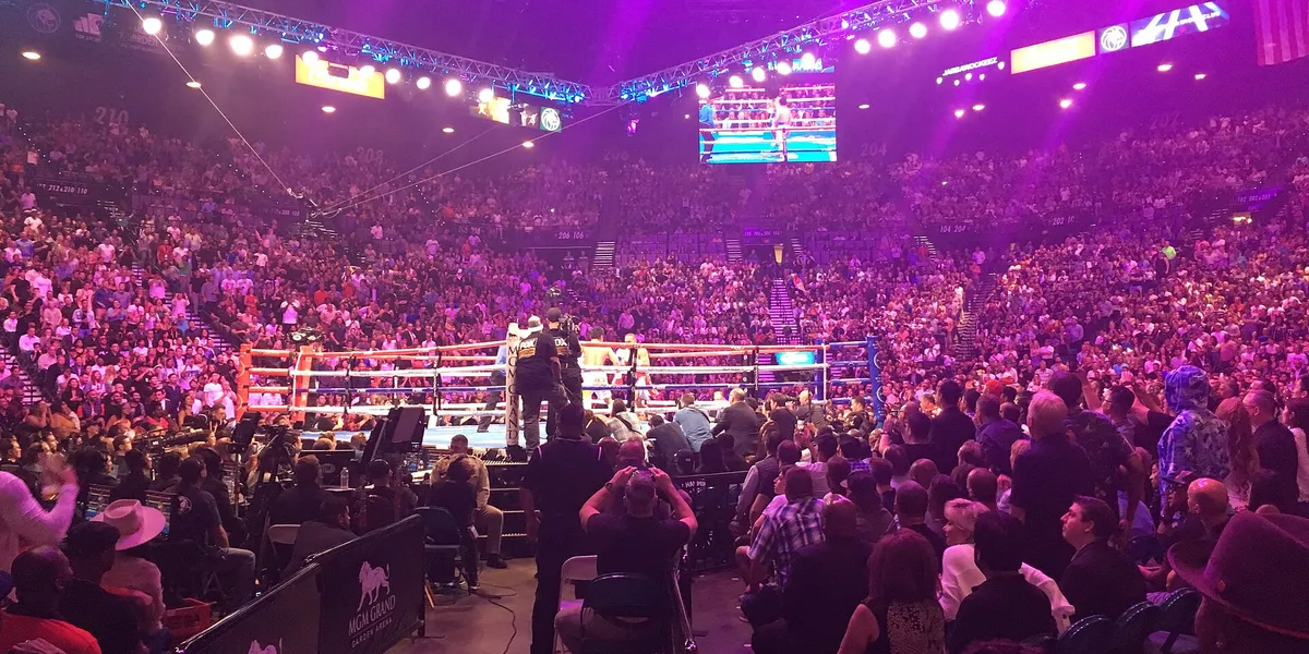 MGM Grand Garden Arena de Las Vegas durante el Pacquiao-Thurman de 2019